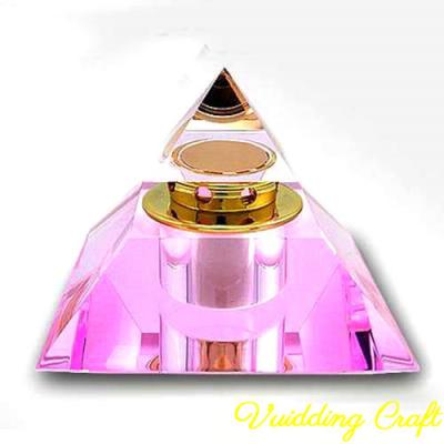 China Europe New Design Fancy Pink Customized Pyramid Perfume Bottle For Women for sale