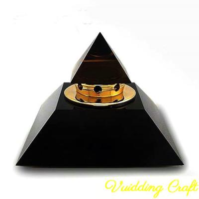 China Europe Black Pyramid Crystal Unique Perfume Bottle For Business Decoration for sale