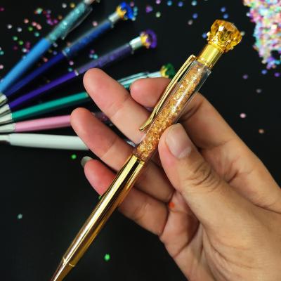 China Decorative/Gift Fancy Gold Color Crystal Diamond Metal Ballpoint Pen for sale