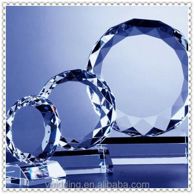 China China Clear White Glass Faceted Sunflower Round Award For Baby Shower for sale