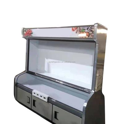 China COMPRESSOR Large Capacity Three Temperature Restaurant Glass Door Vegetable And Fruit Display Showcase Refrigerator for sale