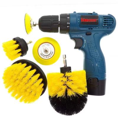 China Hygiene Cleaning Brush Combinate Drill Sweep Electric Power Rub Brush Drill Rotating Scrubber Cleaning Brush Attachment For Car for sale