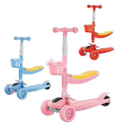 China Child 3 Wheel Kick Scooter For Kids With LED Music Effect Lightning Plus Size Wheel Lean To Steer Foldable for sale