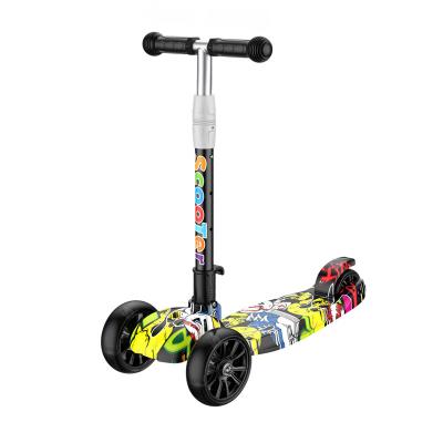 China Foldable Adjustable Height Adjustable Height Balance Coordination Training Car LED Light Up 3 Wheel Kids Kick Scooter With Music for sale