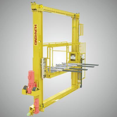 China Double Workstation Dual Column Warehouse Stacker Crane For Pallets for sale