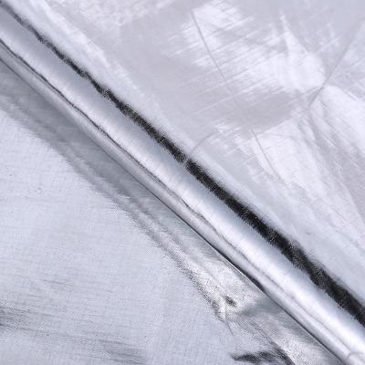 China Dark Silver Metallic Reflective Surface Fabric Photography Foil 100Polyester Printing Fabric For Reflective for sale