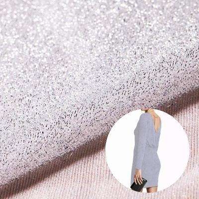 China Hotsale Metallic Silver Metallic Woven Fabric 90 Yarn Fabric Polyester 10 Other Lurex Blend For Causal Stage Show Party Dress for sale