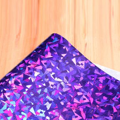 China Designer Purple Laser Fabric 90 Polyester 10Spandex Metallic Reflective Fabric For Evening Bridal Stage Wedding Dresses for sale