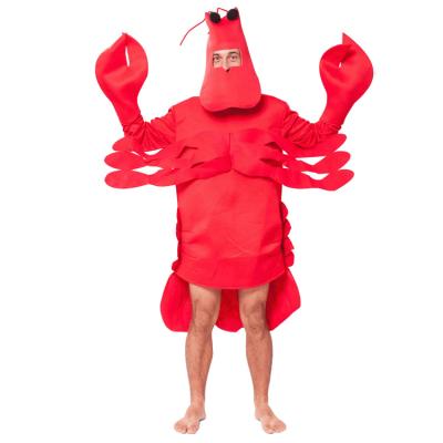 China Unisex Adult Red Costumes Carnival Halloween Ghost Festival Cosplay Masquerade Stage Dress Lobster Crab Penguin Set Feed Costume for sale