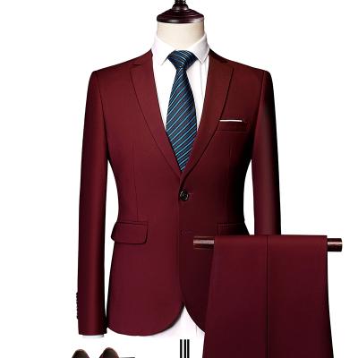 China Coldker Breathable Business Men's Two Piece Solid Color Slim Fit Suit Plus Size Casual Dress Suit Mens Coat is Available Year Round for sale