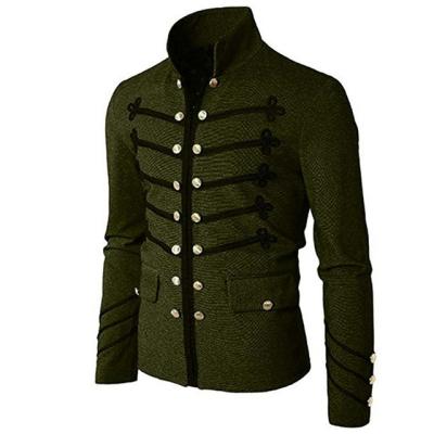 China Metal Dress Rock Tunic Steampunk Jacket Men Military Coat Male Punk Breathable Gothic Uniform Vintage Outwear for sale