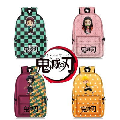 China Demon Slayer Anime Demon Slayer Kimetsu No Yaiba Backpack Canvas Bag Kamado Tanjirou School Bags Travel Mochila Feminina Notebook Bags Boy for sale