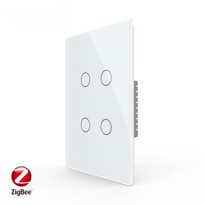 China Tempered Glass Panel Livolo USA 4 Band 1 Way Zigbee Touch Smart Switch Sensor Wireless Street Led Zigbee New Products for sale