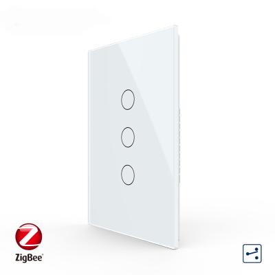 China Livolo USA 3 band 2 way zigbee touch smart switch sensor wireless tempered glass street led zigbee new products for sale