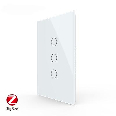 China Livolo USA 3 band 1 way zigbee touch smart switch sensor wireless tempered glass street led zigbee new products for sale