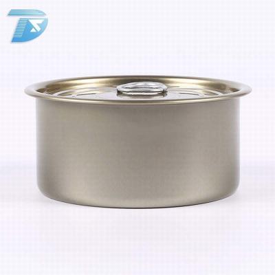 China 185g easy open sardine wholesale round tin can double empty lid fish can pop top cans for sale