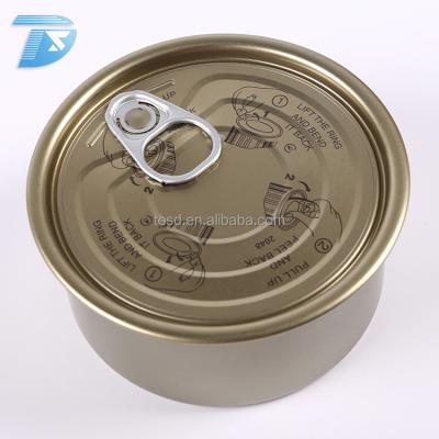 China 2 Piece Round 185g Easy Open Metal Tuna Tinplate Food Grade Wholesale Printing Boxes Fish Tin Box for sale