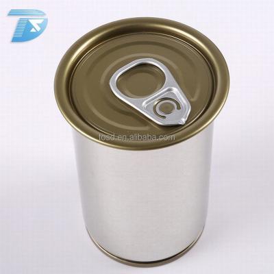 China Easy Open Customize Press Aluminum Tea Tin Can Empty Round Tuna Tin Cans Box for sale