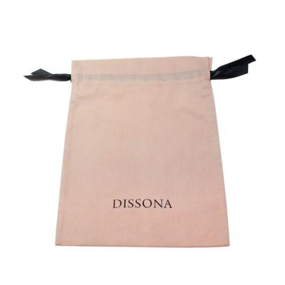 China Simple Line Handle Pink Color Cotton Rope Storage Bag Rope For Small Hand Ornaments for sale