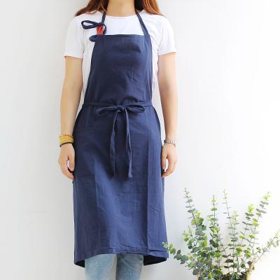 China Navy Blue Folding High Quality Cotton Cooking Kitchen Apron For Chef for sale