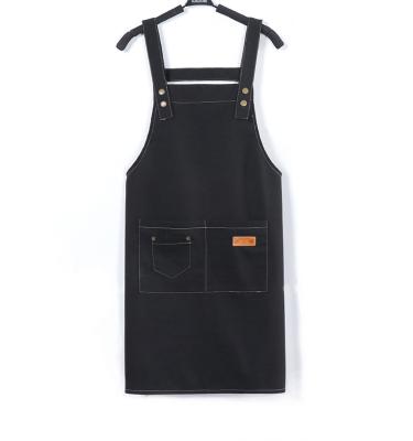 China Wholesale Kitchen Apron Folding Apron Cotton Custom Color Printed Denim Canvas for sale