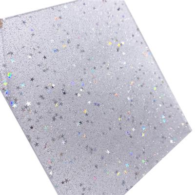 China 3MM Thick Sheet Color Glitter Onion Powder PMMA Acrylic Star Decorative Key Chain Shiny Holder Laser Acrylic Five-pointed Star for sale