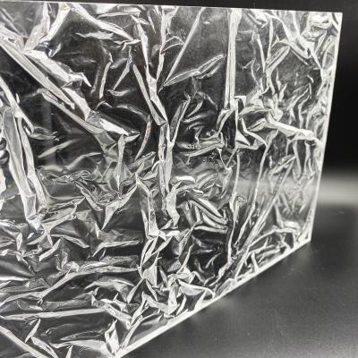 China Regular 10MM-50MM Plastic Acrylic Thickness Ice Pattern/Corrugated Flow Pattern Ice Slot PMMA/Water Pattern Acrylic Sheet 4X8 for sale