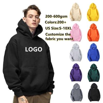 China QUICK DRY Custom Heavy Blast Print Blank Hoodie Set No Logo String Oversized Men's Hoodies Rhinestone Plain Pullover Cotton for sale