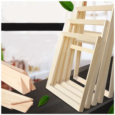 China Eco-friendly Diy Wooden Stretcher Bar Solid Wood Pine Picture Frame Canvas Frames For Paint By Numbers for sale