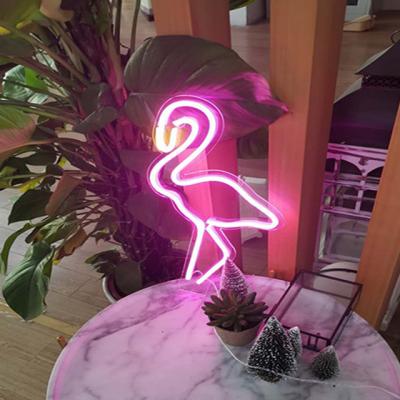 China New Running Hotel Christmas Lights Portable Led Flamingo Shape Neon Lamp Light For Decoration for sale