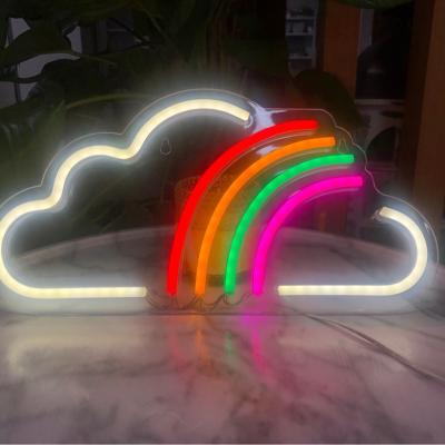 China Latest Hotel Design Small Rainbow Style Decorative Luminous Neon Signs Led Neon Lamp For Decoration for sale