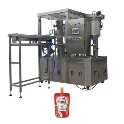 China Automatic Food Bag Stand Up Jelly Drink Spout Pouch Filling And Capping Machine for sale