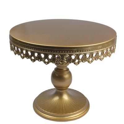 China Amazon 10 Inch Sustainable Metal Gold Hot Selling Round Cake Stands Wedding Cakes Party Birthday Celebration Cake Layer Stand for sale