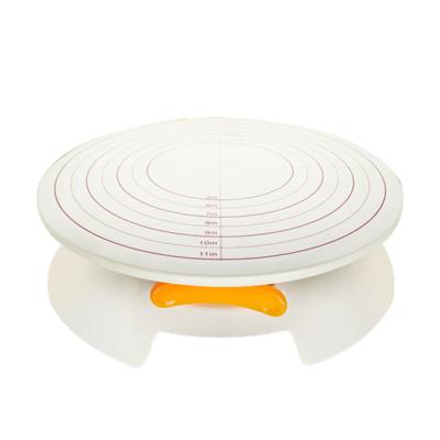 China Viable China Sells Excellent Design Plastic Cake Piping White Rotating Turntable Cake Decorating Stand for sale