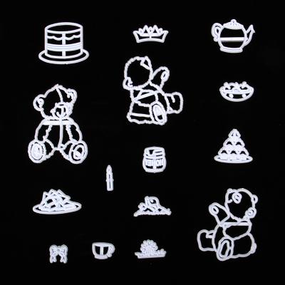 China 15Pcs Teddy Bear Cutter Mold Set Plastic Fondant Cake Cookie Cutter Viable Cake Cookie Cutter Set Decorating Tools for sale