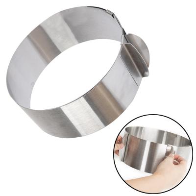 China Sustainable Mousse Ring Cake Mold Baking Cake Molds Tools 16-30cm Retractable Height Adjustable Circle Cake Ring for sale