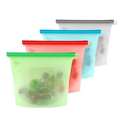 China Silicone Vacuum Food Safe Storage Refrigerator Food Storage Folding Reusable Fresh Sealing Frozen Bag for sale