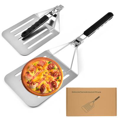 China Viable Foldable Handle Pizza Peel Pizza Spatula Set Stainless Steel Pizza Paddle Shovel Cutter Wheel Pie Server for sale