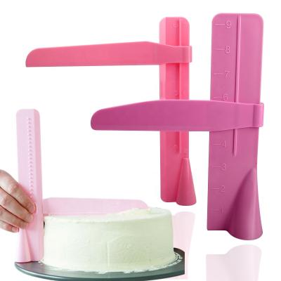 China Sustainable Hot Selling Cake Edge Smoother Set Adjustable Cake Scraper Baking Decorating Tools for sale