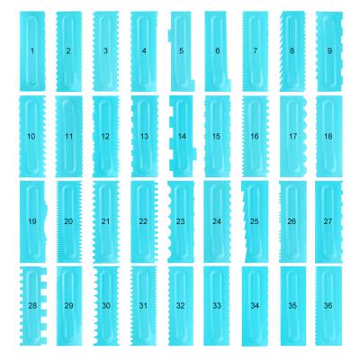 China 31pcs Cake Cream Smoother Viable Icing Combs Fondant Scraper Pastry Spatula Blade Baking Tools Cake Molds Cake Tools and Accessories for sale