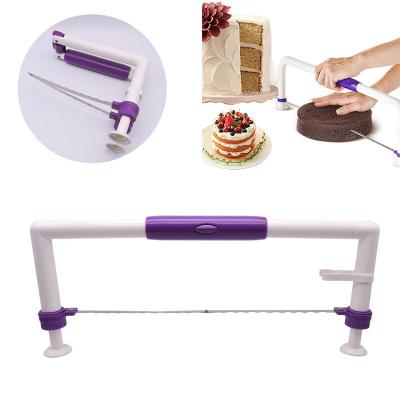 China Factory direct sale stainless steel workable adjustable cake leveler with plastic handle foldable cake slicer leveler for sale