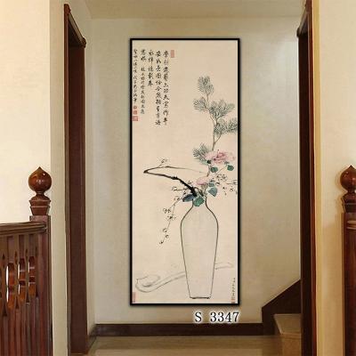 China Modern Fine Art Printing Modern Canvas Art Framed Traditional Chinese Ink Flower Painting Prints for sale