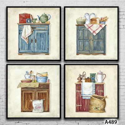 China Modern Printed Framed Painting Wall Art Kitchen Still Life Painting On Canvas for sale