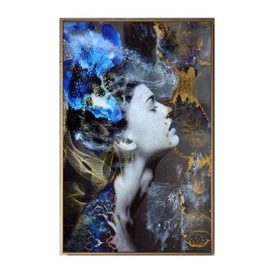 China Beautiful Woman Portrait Art Painting Printed Modern Canvas Modern Printed Painting for sale