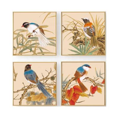 China Modern Printing Chinese Birds And Flowers Painting On Canvas Framed Animal Art Painting for sale