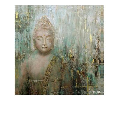 China Hand Painted Modern Decorative Wall Art Buddha Head Face Oil Paintings for sale