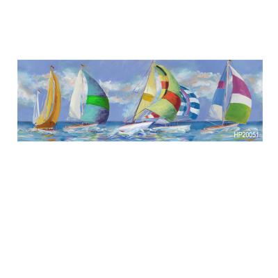 China Modern Hand Painted Impressionist Home Decor Landscape Sailboat Oil Painting Hotel Art for sale