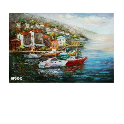 China Modern Custom Impressionism Seaside Wall Art Canvas Hand Painted Landscape Mediterranean Decor Oil Painting for sale