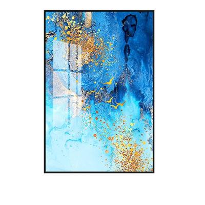 China Modern Abstract Painting Art Print Wall Art Decor Crystal Porcelain Painting Modern Aluminum Alloy Frame for sale