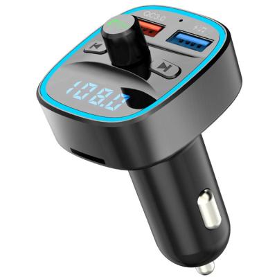 China Car Kit QC3.0 U disk/SD Card Charger FM Transmitter MP3 Player Light Effect Handsfree Car Stereo Charger for sale